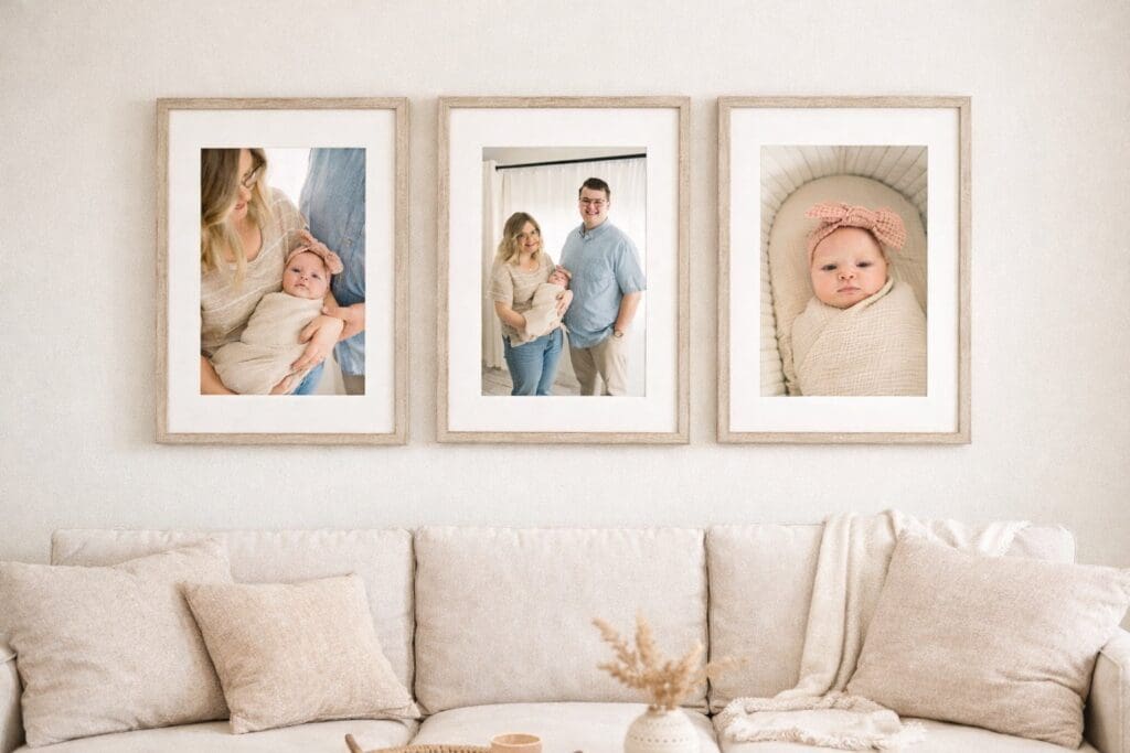 winnipeg family maternity and newborn photographer showcasing wall art