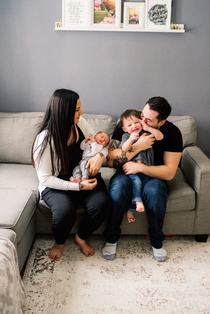 in home family session with winnipeg family photographer