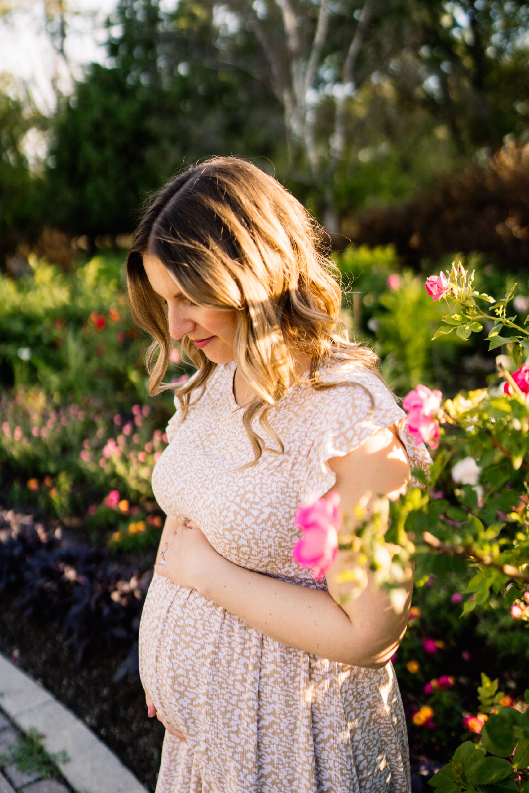 winnipeg lifestyle maternity photographer capturing maternity photos at assiniboine park leo mol english garden