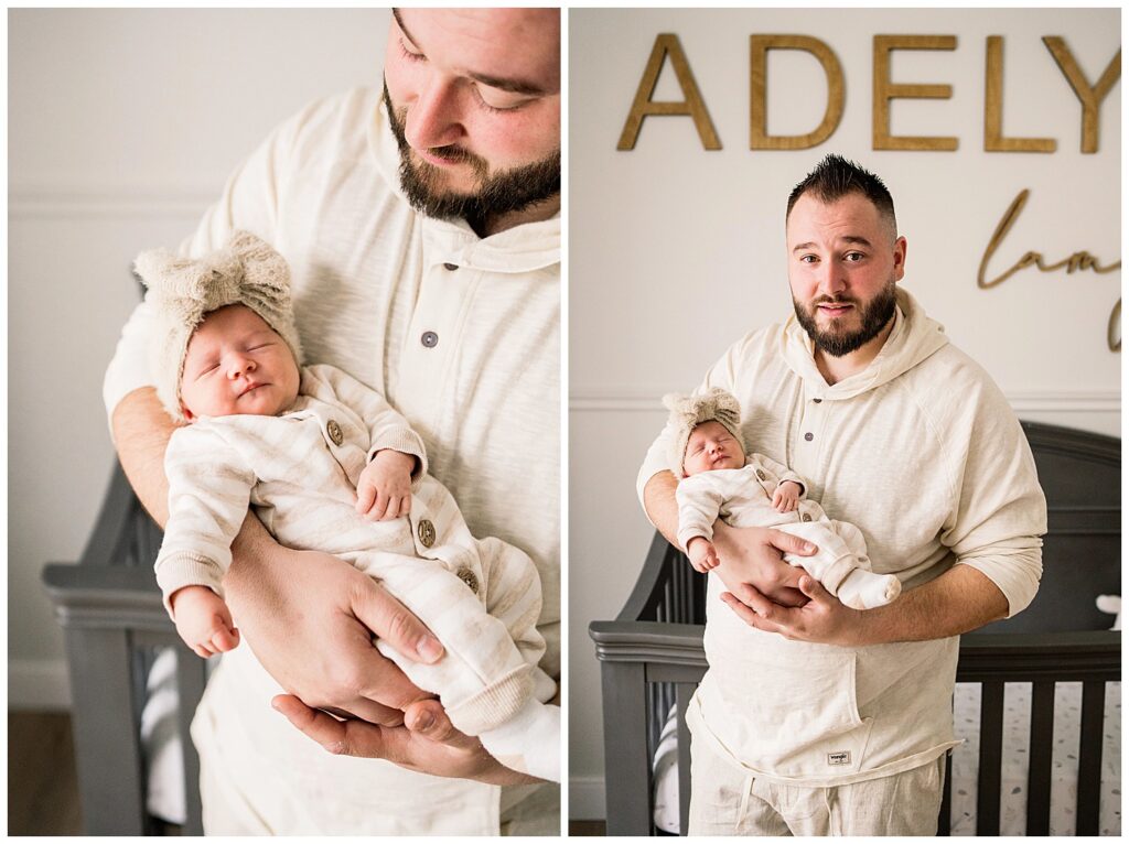 winnipeg newborn lifestyle photographer with an in home baby and parents 