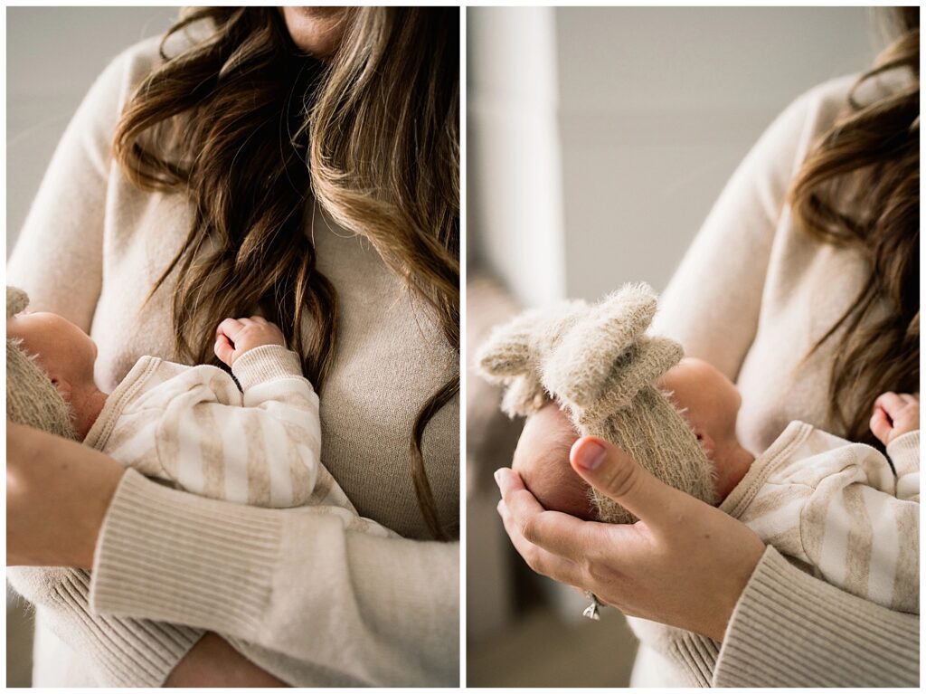 winnipeg newborn lifestyle photographer with an in home baby and parents 