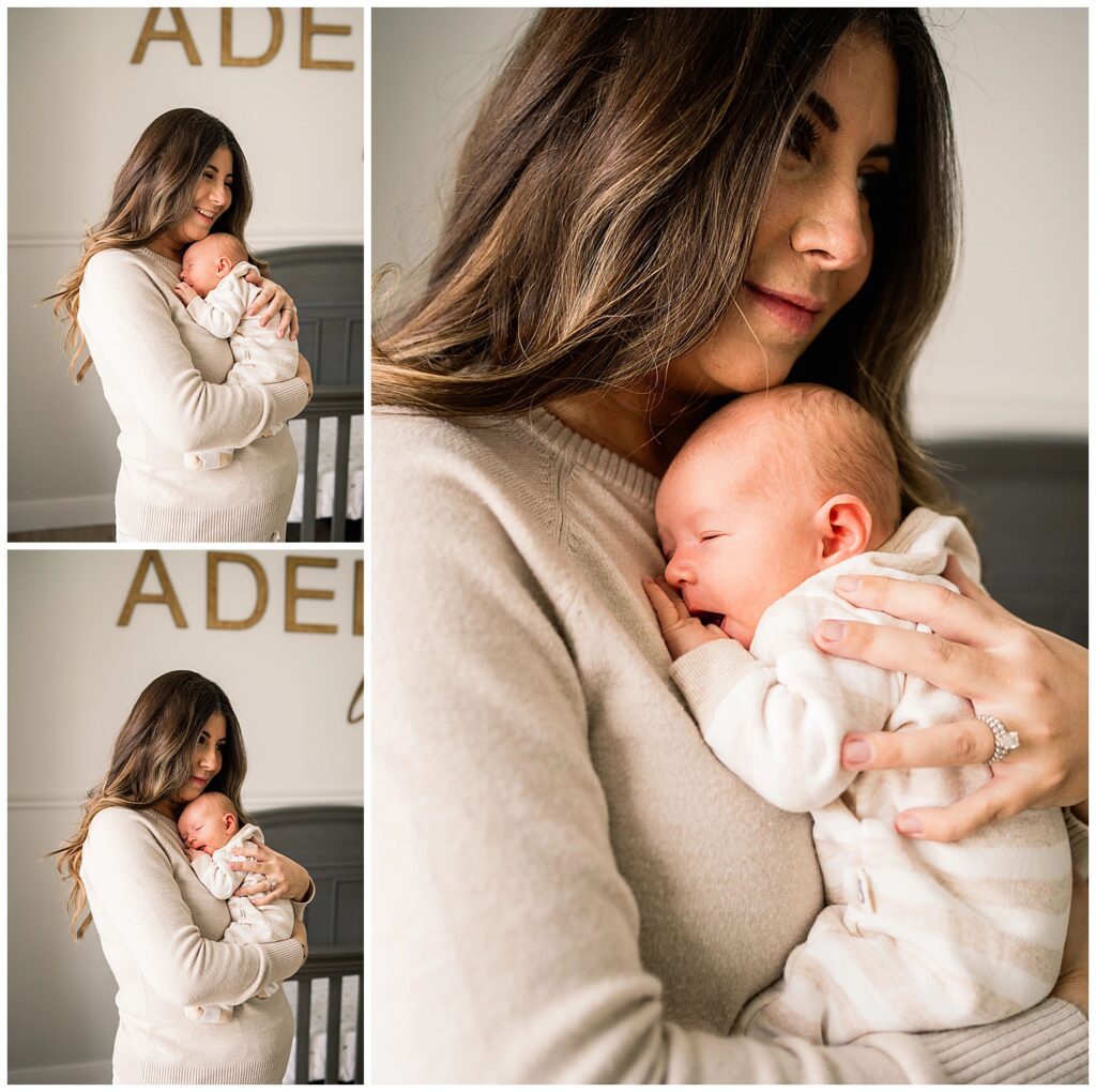 winnipeg newborn lifestyle photographer with an in home baby and parents 