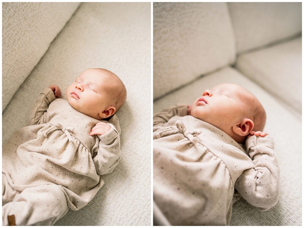 winnipeg newborn lifestyle photographer with an in home baby and parents 