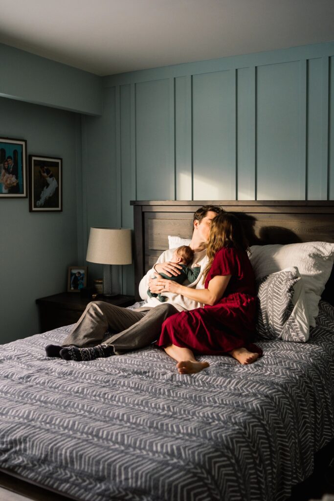 winnipeg in home newborn session where I guided a family with their new baby 