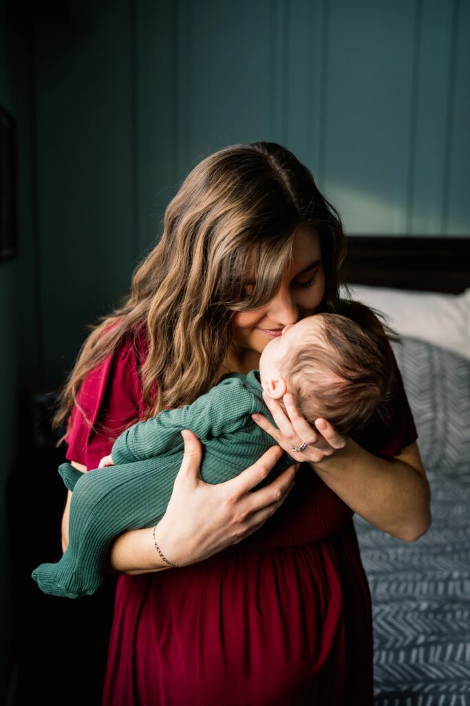 winnipeg in home newborn session with new baby where I guide them through a lifestyle newborn session