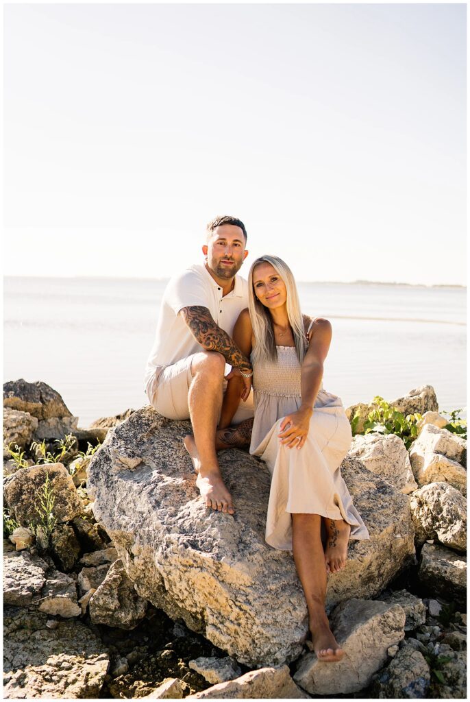 Winnipeg family photoshoot at Matlock Beach in the summer with beautiful morning light running around with their son and daughter.