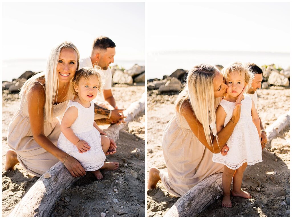 Winnipeg family photoshoot at Matlock Beach in the summer with beautiful morning light running around with their son and daughter.