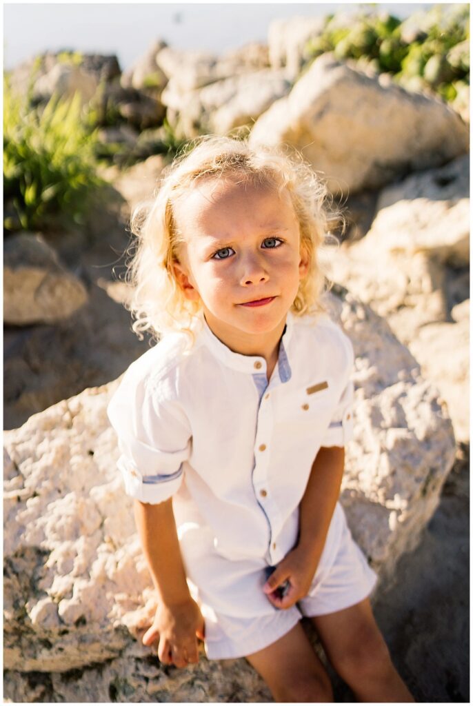 Winnipeg family photoshoot at Matlock Beach in the summer with beautiful morning light running around with their son and daughter.