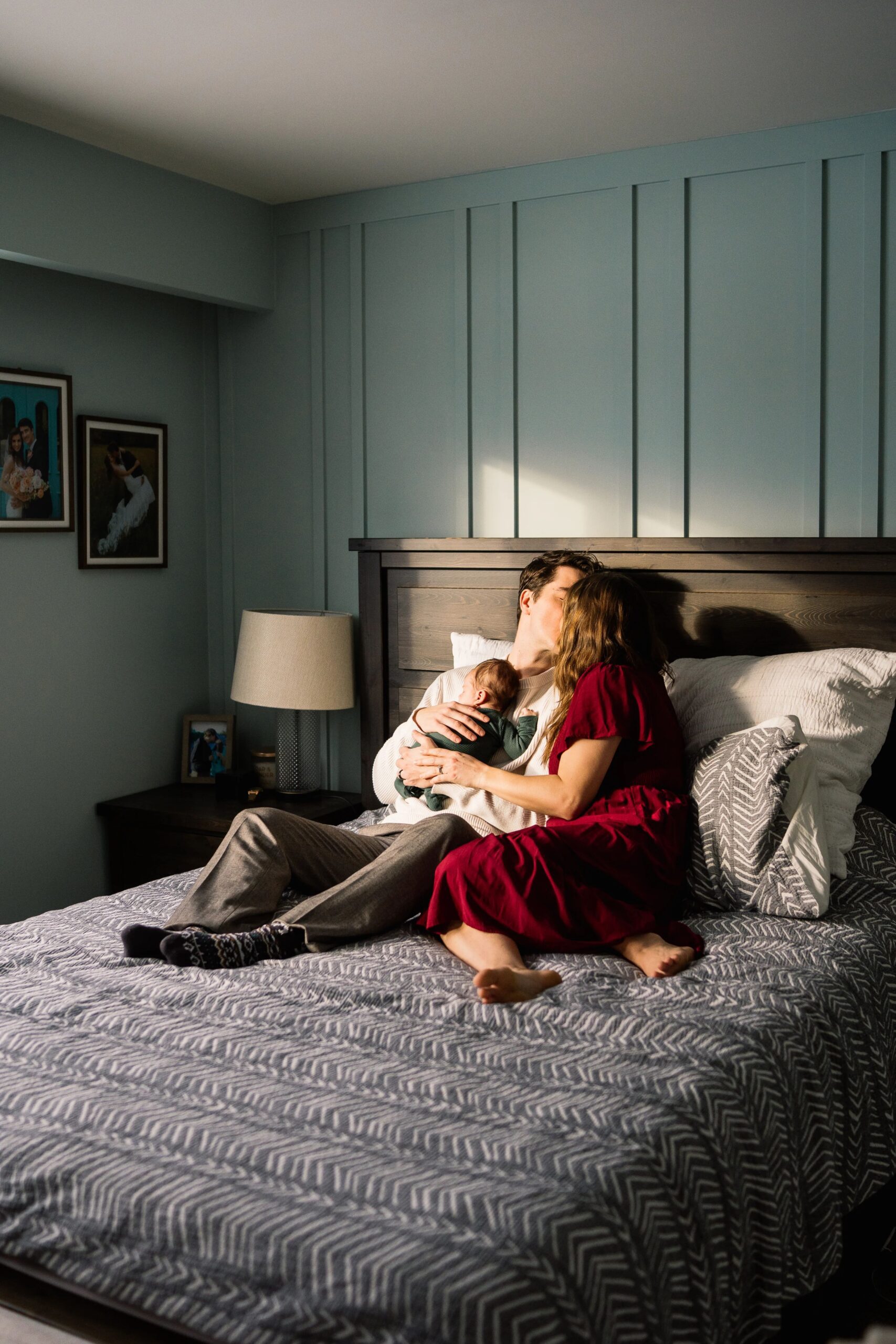 Winnipeg in home lifestyle newborn session with little baby boy.