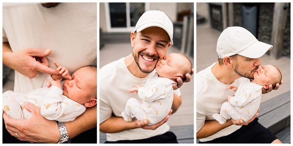 In home newborn session Winnipeg with baby Emma and parents