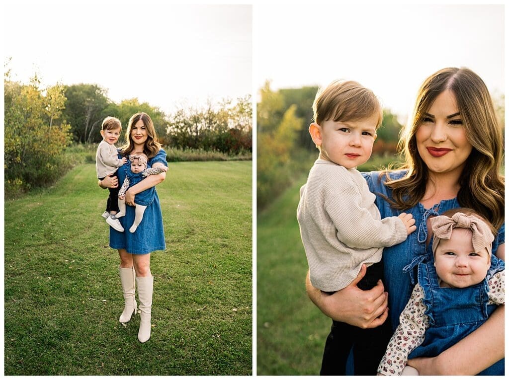 Winnipeg family photographer at Fraser Meadow Park in fall