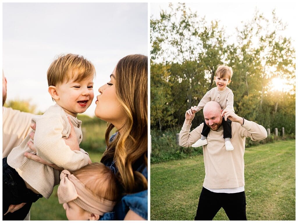 Winnipeg family photographer at Fraser Meadow Park in fall