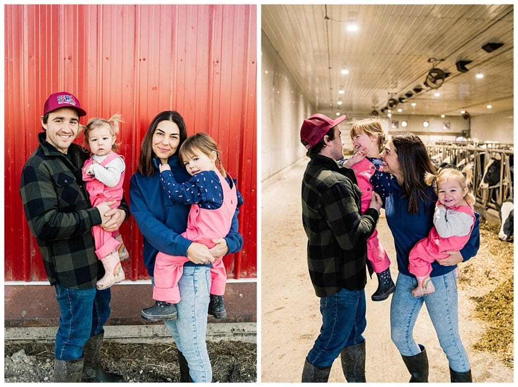 Lifestyle family photoshoot with cure family at their farm