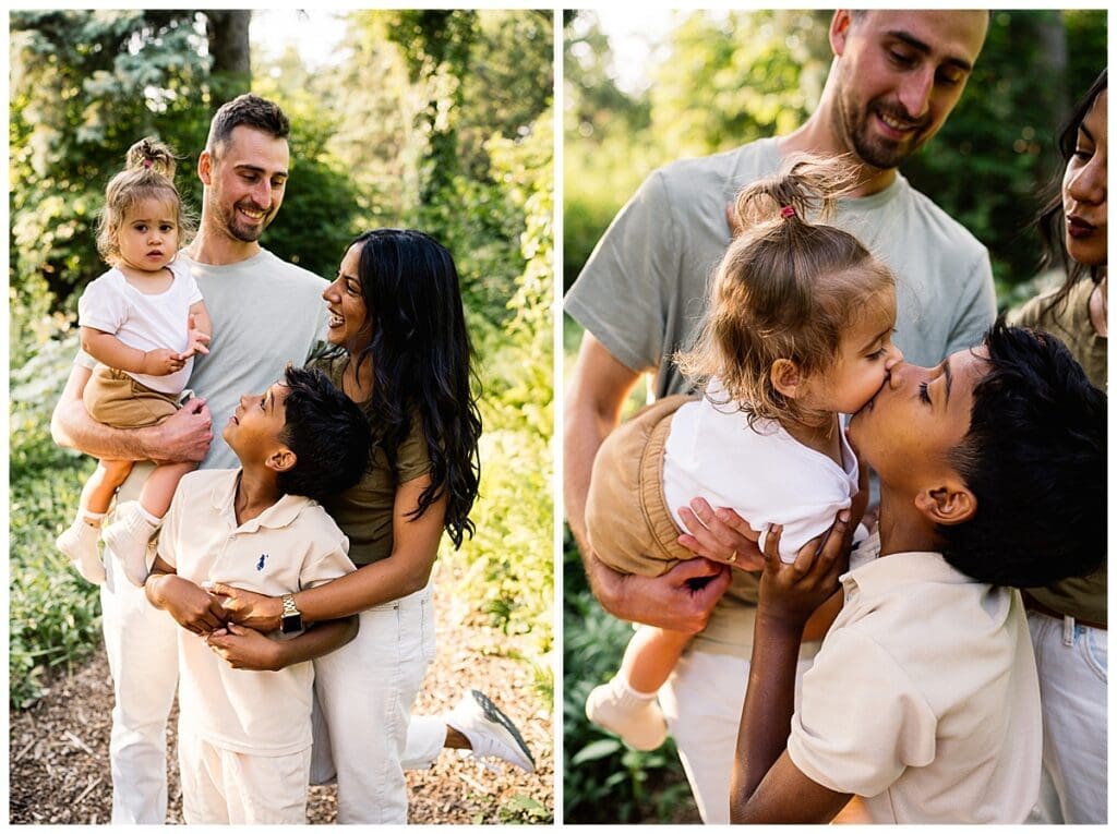 Winnipeg family photographer at Assiniboine Park with family of four