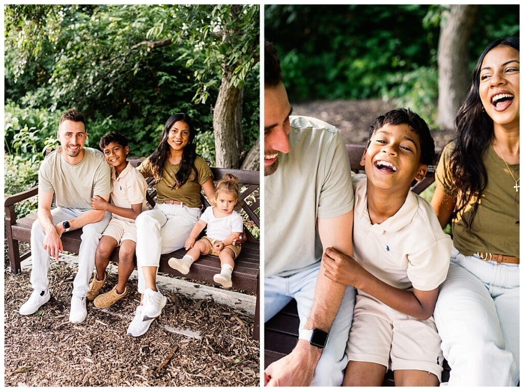 Winnipeg family photographer at Assiniboine Park with family of four