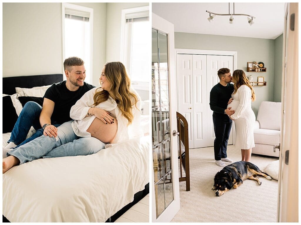In home maternity session with Winnipeg Maternity Photograhper